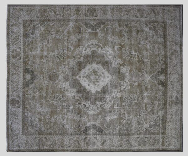 10 x 13 Handmade Stone White Ice Wash Oushak Antique wool area rug Turkish carpet TWW1156