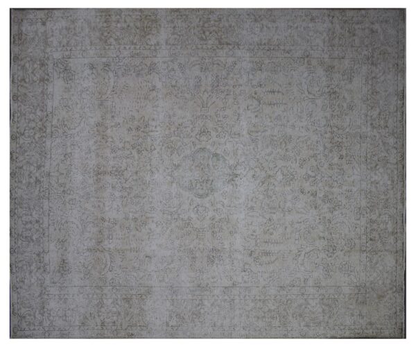 10 x 13 Large Handmade Stone White Ice Wash Oushak Antique wool area rug Turkish carpet TWW1180