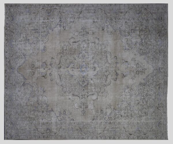 10 x 13 Large Handmade Stone White Ice Wash Oushak Antique wool area rug Turkish carpet TWW1182