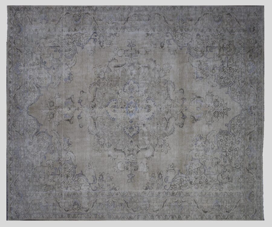 10 x 13 Large Handmade Stone White Ice Wash Oushak Antique wool area rug Turkish carpet TWW1182