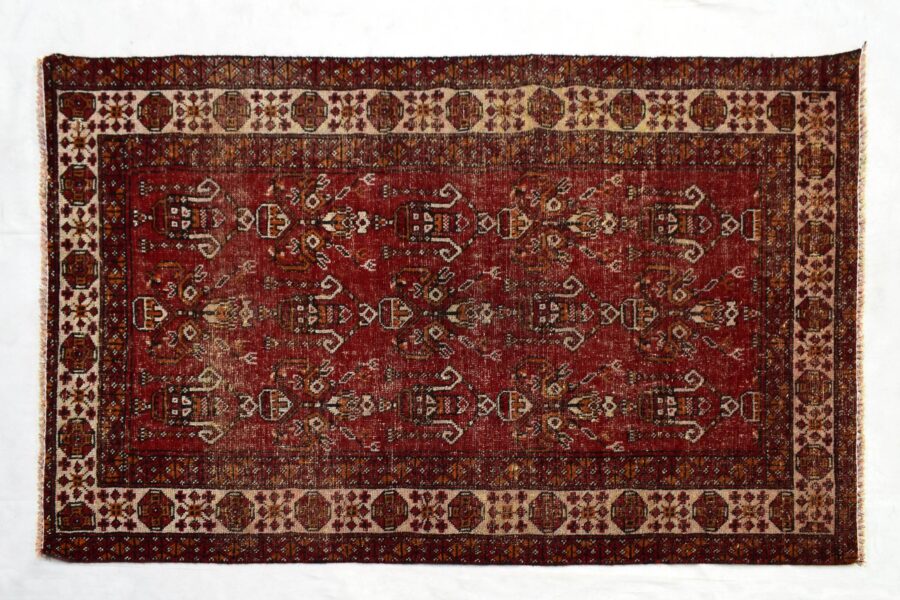 4x6 ft Handmade area rug from Anatolian design Turkish wool carpet SHR1392, Vintage rug, Antique rug,  Area rug, Organic wool rug