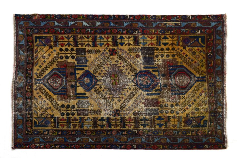 4x5 ft Handmade area rug from Anatolian design Turkish wool carpet SHR1397, Vintage rug, Antique rug,  Area rug, Organic wool rug