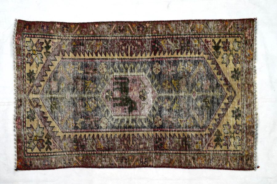 3x5 ft Handmade area rug from Anatolian design Turkish wool carpet SHR1506-CA, Vintage rug, Antique rug,  Area rug, Organic wool rug