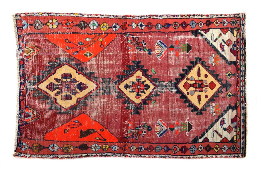 3x5 ft Handmade area rug from Anatolian design Turkish wool carpet SHR1865 Vintage rug, Antique rug, Area rug, Organic wool rug