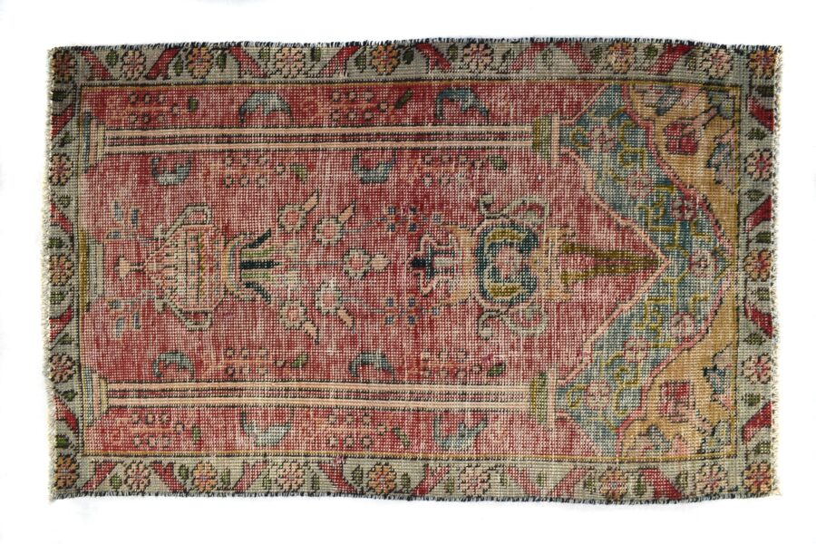 2x4 ft Handmade area rug from Anatolian design Turkish wool carpet SHR1864 Vintage rug, Antique rug, Area rug, Organic wool rug